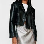 Nasty Gal Faux Leather Biker Jacket in Black sz 6 Photo 2