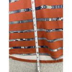 Nike  Women's Athletic Top V Neck Short Sleeve Striped Size Medium Burnt Orange Photo 5
