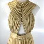 Anthropologie Pleated Halter Midi Dress Gold Verb by Pallavi Singhee Metallic Photo 8