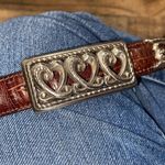 Brighton  leather belt‎ brown medium floral pouch included Photo 2