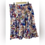 Coldwater Creek Women’s 2XL Floral Pleated Multicolor Cotton Blend Midi Skirt Photo 2