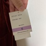 Taylor Stretch Velvet Maxi Dress Size 6 Paprika Slip Dress Draped Neck New Red Photo 7