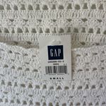 Gap  White Linen Cotton Crochet Knit Shirt 3/4 Length Bell Sleeve Square Neck Photo 3