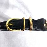 Source Unknown Edgy Punk Rock Spiked Choker Necklace Black Faux Leather with Gold-Tone Studs Photo 2