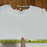& Other Stories & Other Stories White Ribbed Fringe Sweater Size‎ Small Photo 4
