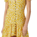 Wish  Golden Bloom Yellow White Ditsy Daisy Floral Dress Womens Size Small Photo 0