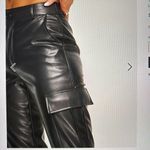 Stradivarius  Black Faux Leather Cargo Pants Photo 2
