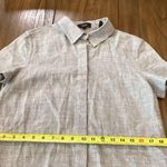 Theory  Buttondown Dr Eco Sharkskin Shortsleeve mini classic preppy linen Dress M Photo 2