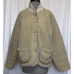 MABLE Coat Womens L Tan Sherpa Fleece Jacket Quilted Lining Paisley Hem Boho Size L Photo 3