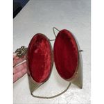 1930s Brass Pillow Purse – Velvet Trim Vintage Art Deco Evening Bag Photo 2