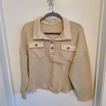 Andthewhy Size Small Crop Top Waffle Knit Acid Washed Collar Pocket Photo 0