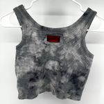 CHNGE Marble Tie Dye Cropped Ribbed Tank Top Logo Scoop Neck Gray Small Photo 4