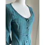 Vintage 90s cotton Dress Boho HIppie Folk Midi Fit Size Medium Green Photo 2