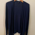 Ann Taylor  Factory Deep Navy Blue Open Front Lightweight Long Sleeve Cardigan Photo 0