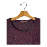 Cut Loose Shirt Women XS‎ Red Gray Long Sleeve Textured Knit Asymmetric Hem Top Photo 2