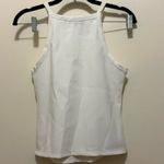 Theory  Precision Ponte Square Neck Halter Tank Top Shell White Stretch Photo 2