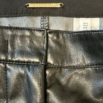 Elie Tahari  Exclusive vegan leather black pant with side gold chains size 4 Photo 2