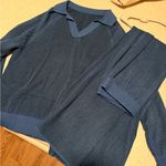 Elegant Blue Wide Leg Jumpsuit Size M Photo 0