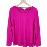 Rebecca Malone Fuchsia Pink Textured Layered Long Sleeve Top Blouse Size Large Photo 0