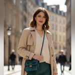 Betsey Johnson Metallic Emerald Green Bow Handbag Crossbody, Old Money Preppy Photo 9