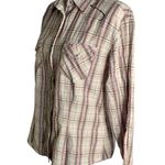 Cowgirl Hardware Snap Front Western Shirt M White Plaid Embroidered Rhinestones Size M Photo 2