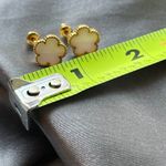 Anthropologie 18K Pearlized Clover Earrings Glamorous  Photo 4