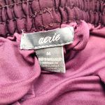 Aerie Floral Wide Leg Pants Size Medium Womens Burgundy Red Trousers Lightweight Photo 2