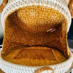 Anthropologie Rattan Circle Crossbody Bag, White/Cream/Brown, Classic Chic Photo 4