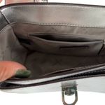 Michael Kors Manhattan Medium Crackled Metallic Leather Satchel Silver Photo 6