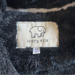 Ivory Ella  black Fuzzy Zippered Jacket Coat Save the Elephants Size Medium Photo 2
