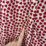 Talbots  Red Hearts Button Down Shirt Medium Long Sleeve Preppy Valentine's Mod Photo 3