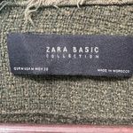 Zara Womens Olive Green Tweed Moto Jacket Epaulets M Military Grunge Biker Urban Size M Photo 4