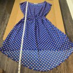 Trinity  Orange/Blue Print High Low Midi Dress S Trad Wife Fairycore Minimalist Photo 3