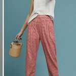 Anthropologie  Longshore Cotton Cropped Pull On Pants Red Sunrise Beach Photo 0