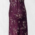 Dark Purple Burgundy Early 2000's Whimsygoth Floral Satin Midi Maxi Dress XS Photo 0
