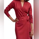 Frank & Eileen Willa Long Sleeve Triple Fleece Mini Wrap Dress Cranberry Red XL Photo 1