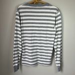 Hanna Andersson Striped Long Sleeve Organic Cotton Pajama Top Women's XS Gray Photo 1