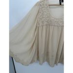 Relativity  Blouse Women 2X Cream Sheer Lace Boho Oversized Sabrina Carpenter Photo 2