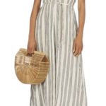 Love Shack Fancy ‎ Dress Women XS Ivory Gray Striped Georgica Maxi Luxury Boho Photo 0