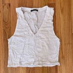 Brandy Melville  White V-Neck Top Photo 0