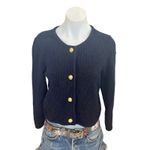 Derek Lam Blue Cardigan Sweater MEDIUM Preppy Blazer Sparkle Work Designer $270 Photo 2
