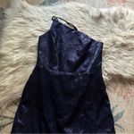 Lulus LULU’S Desirable Dream Navy Blue Satin Jacquard Halter Neck Midi Dress Photo 7