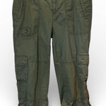 Esprit Espirit Women’s Khaki Green 100% Cotton Capri Roll pants Size 10 Photo 0