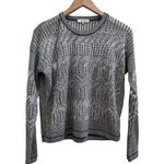 Parker  Simon Houndstooth Mesh Panels Pullover Sweater Size Small Photo 0