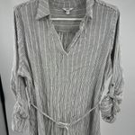 Sonoma Black and White Striped Mini long sleeve shirt Dress XL cotton rayon Photo 6