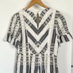 Anthropologie  Ett:twa Striped Eyelet Romper Short Sleeve White Gray Blue 10 Photo 9