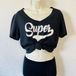 Evereve NWOT Sol Angeles Super v neck tee black S Photo 0