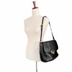Emma Fox Purse Black Genuine Leather Saddle Bag Preppy Handbag Shoulder Bag Photo 2