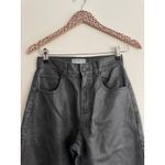 Free People  Misha Vegan Leather Black Barrel Pants Size 26 Photo 3