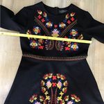 Lai Meng Five Cats Black Floral Embroidered 3/4 Sleeve Fit & Flare Dress Size XL Photo 3